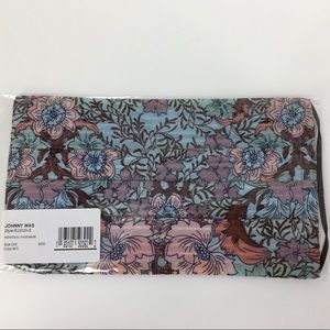 Johnny Was Silk Mask Unique Floral Blue Brown